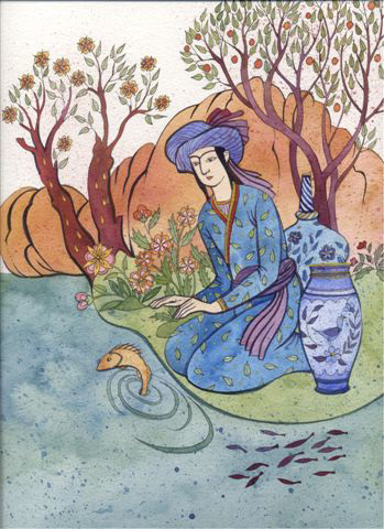 Persian Garden - Watercolour by Jenny Reynish